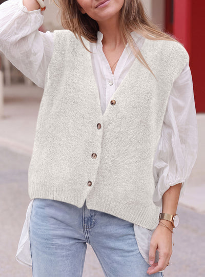 PRETTYGARDEN Womens Fall Sleeveless Button Down Sweater Vest  Soft Knit Fabric, Fashion Deep V Neck, Casual Loose Fit Sweater, Going Out Outfits, 2026 Trendy Winter Clothes