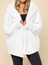 PRETTYGARDEN Women's Winter Warm Coats Hooded Faux Fur Sherpa Jacket  Fuzzy Fleece, Thumb Holes, Long Sleeve Pockets, Teddy Bear Jackets, Trendy Casual Fall Clothes, Holiday Going Out Outfits