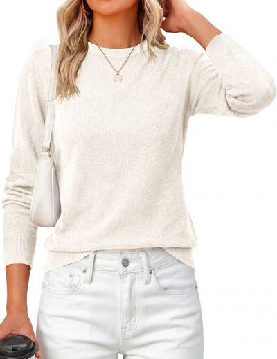 PRETTYGARDEN Womens Fall Basic Long Sleeve Sweater | Soft Knit Fabric, Classic Crew Neck Sweaters, Loose Fit Sweater, Casual Going Out Outfits, 2026 Winter Trendy Clothes