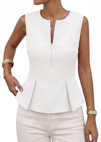 PRETTYGARDEN Women's 2026 Summer Vest Tops Business Casual Going Out Outfits Sleeveless Zip Up Dressy Tank Top Suit Waistcoat PRETTYGARDEN