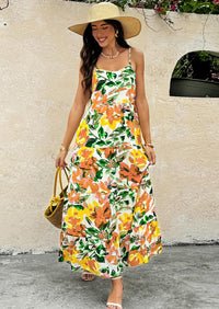 PRETTYGARDEN Women Summer Dresses Spaghetti Strap Scoop Neck Floral Maxi Dress Flowy Boho Long Sundress with Pockets
