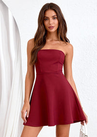 PRETTYGARDEN Women's Strapless Mini Summer Dress Spring A Line Tube Top Sundress Cocktail Party Short Dresses PRETTYGARDEN