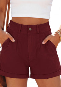 PRETTYGARDEN Womens Shorts Dressy Casual High Waisted Pleated Beach Vacation Tailored Summer Shorts with Pockets