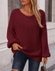 Fall Sweaters Chunky Loose Long Sleeve V Neck Oversized Dressy Casual Knit Pullover Tops