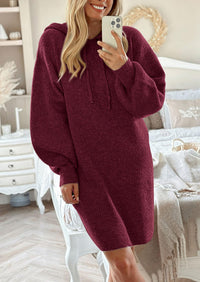 Womens Knit Pullover Sweaters 2024 Fall Fashion Clothes Long Sleeve Winter Hoodie Sweater Dress