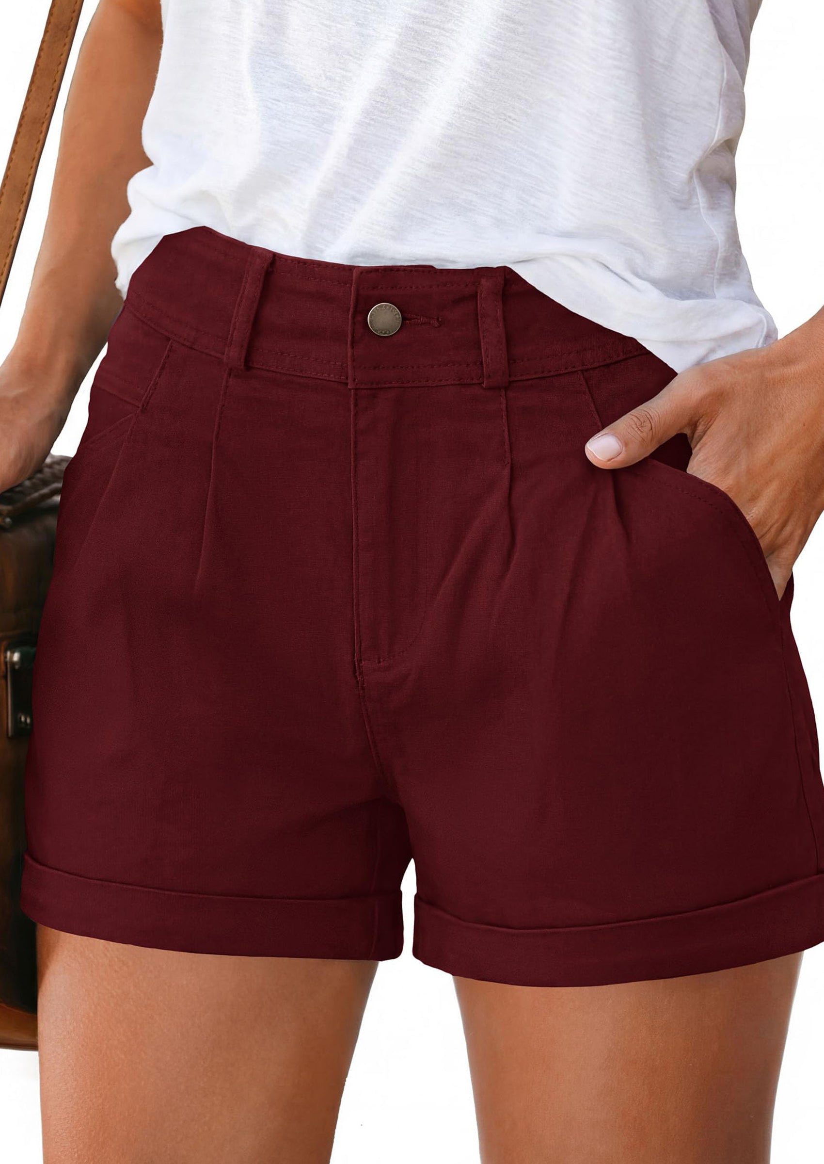 PRETTYGARDEN Womens Shorts Dressy Casual High Waisted Pleated Beach Vacation Tailored Summer Shorts with Pockets