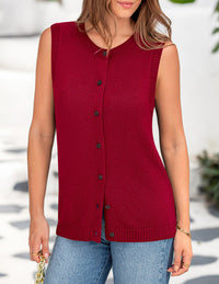 Sweater Vest Women Summer Tank Tops 2025 Sleeveless Button Down Trendy Clothes Business Casual Knit Outfits