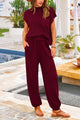 Knit Pullover Tops And High Waisted Pants Matching Tracksuit Sweatsuit Set