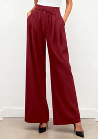 PRETTYGARDEN Women Wide Leg Pants Business Casual Elastic Waist Work Trousers Dressy Pants with Pockets PRETTYGARDEN