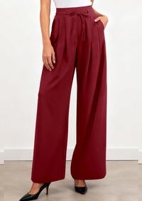 PRETTYGARDEN Women Wide Leg Pants Business Casual Elastic Waist Work Trousers Dressy Pants with Pockets PRETTYGARDEN