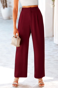 Causal Wide Leg Pants High Elastic Waisted Long Work Office Suit Pants