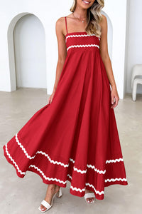 Summer Flowy Maxi Dress Casual Sleeveless Spaghetti Strap Ruffle Beach Long Dresses