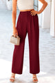 Causal Wide Leg Pants High Elastic Waisted Long Work Office Suit Pants