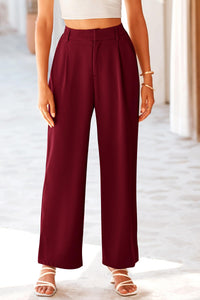 Causal Wide Leg Pants High Elastic Waisted Long Work Office Suit Pants