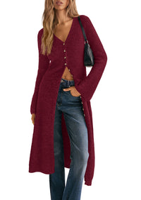 PRETTYGARDEN Women Long Cardigan Bell Sleeve Sweater Dress  Early Fall Fashion, V Neck Button Down Coats, Fit and Flare, Duster Sweater, Business Casual Outfits, Acrylic Cotton Blend