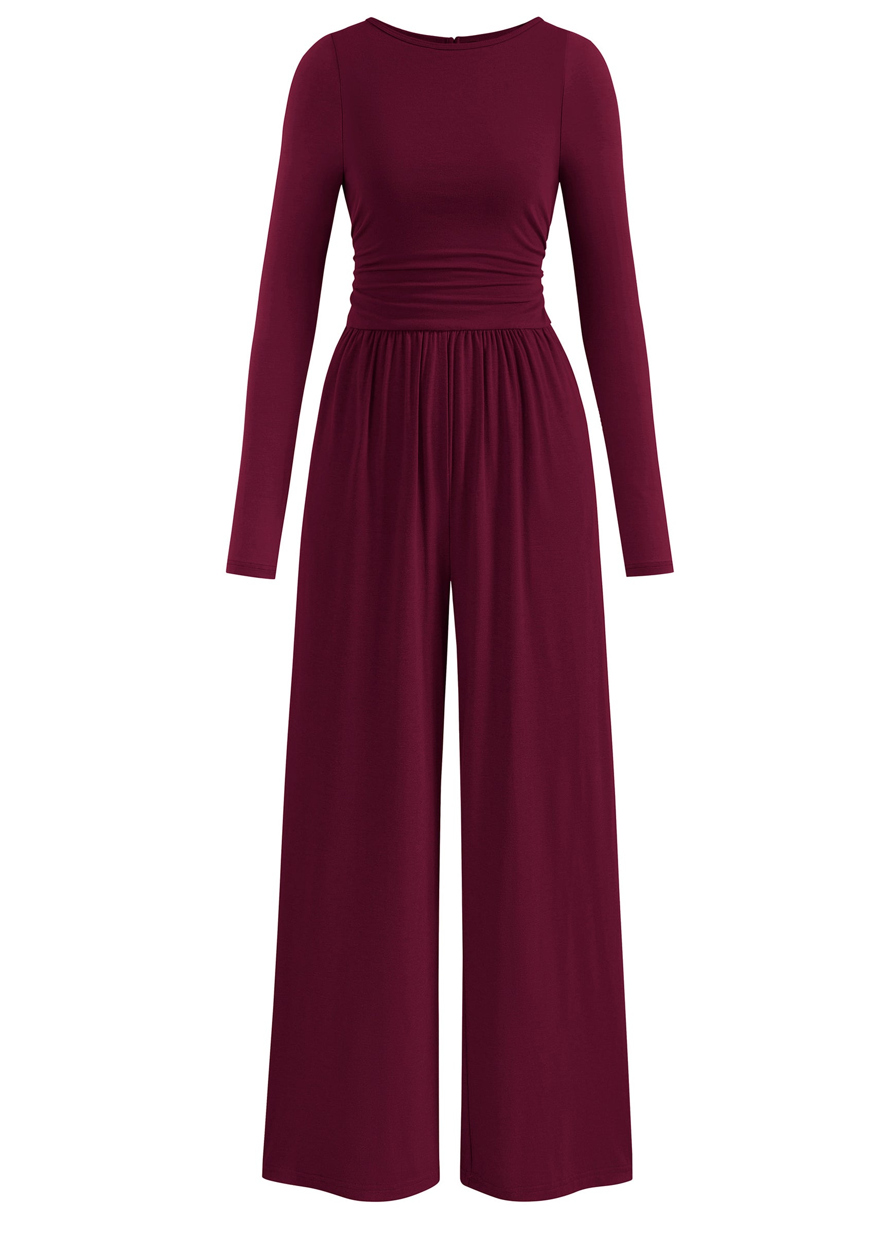 PRETTYGARDEN One Piece Jumpsuits for Women Dressy Casual Long Sleeve Crewneck Wide Leg Romper Overalls Spring Outfits 2026