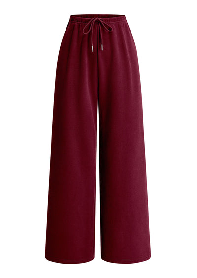 PRETTYGARDEN Womens Wide Leg Sweatpants Fleece Lounge Pants | Elastic Drawstring Waist,Baggy Jogger Yoga Sweat pants,Pockets,Fall Winter Clothes,Loose Daily Casual & Loungewear Trousers