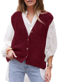 PRETTYGARDEN Womens Fall Sleeveless Button Down Sweater Vest  Soft Knit Fabric, Fashion Deep V Neck, Casual Loose Fit Sweater, Going Out Outfits, 2026 Trendy Winter Clothes