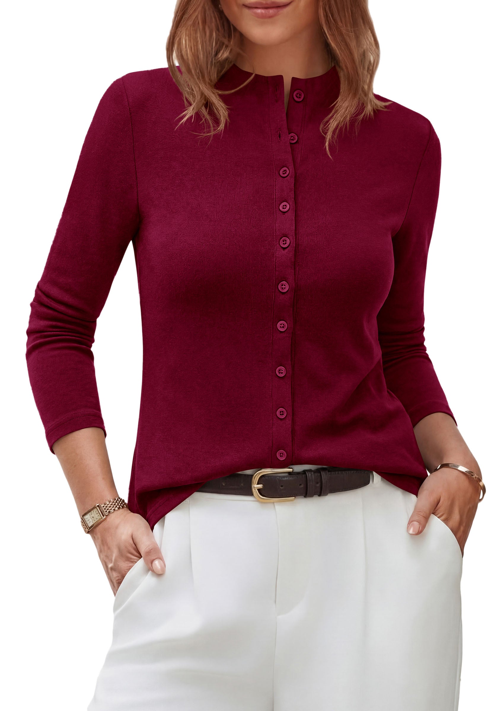 PRETTYGARDEN Womens Fall Lightweight Knit Cardigan Sweater | Button Down Long Sleeve Crew Neck,Soft Ribbed Knit Slim Fit,Business Casual Going Out Travel Outfits,Fashion Clothing 2026