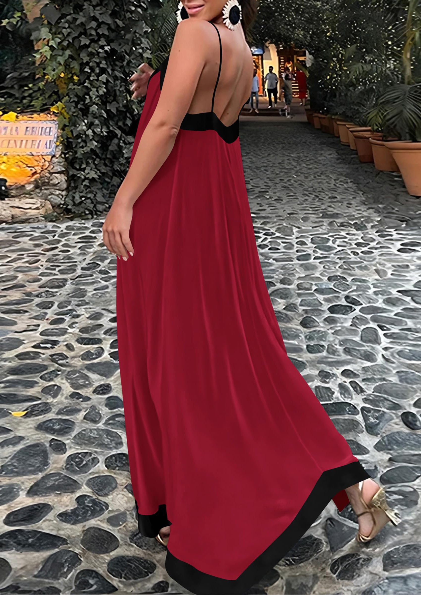 PRETTYGARDEN Women's Flowy Maxi Dress Summer Sleeveless V Neck Spaghetti Strap Elegant Wedding Party Dresses