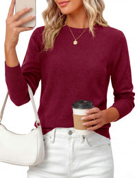 PRETTYGARDEN Womens Fall Basic Long Sleeve Sweater | Soft Knit Fabric, Classic Crew Neck Sweaters, Loose Fit Sweater, Casual Going Out Outfits, 2026 Winter Trendy Clothes