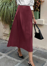 PRETTYGARDEN Womens Faux Leather High Waisted Midi Skirt | Flowy A Line Pleated Skirts, Elegant Swing Flared, Work Business Casual Outfits, Fall Winter Fashion Clothes