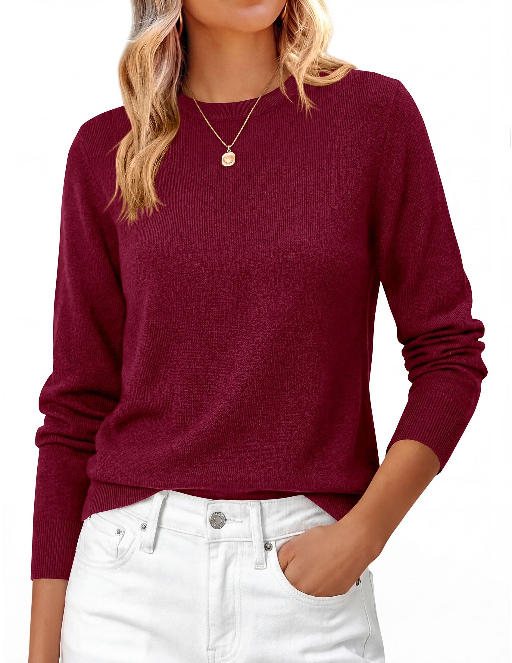 PRETTYGARDEN Womens Fall Basic Long Sleeve Sweater | Soft Knit Fabric, Classic Crew Neck Sweaters, Loose Fit Sweater, Casual Going Out Outfits, 2026 Winter Trendy Clothes