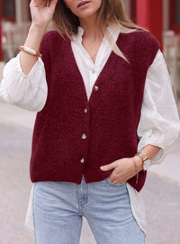 PRETTYGARDEN Womens Fall Sleeveless Button Down Sweater Vest  Soft Knit Fabric, Fashion Deep V Neck, Casual Loose Fit Sweater, Going Out Outfits, 2026 Trendy Winter Clothes