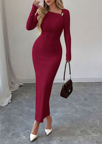 PRETTYGARDEN Womens Fall Long Sleeve Ribbed Sweater Dress | Breathable Knit Fabric, Elegant Bodycon Cut, Fashion Asymmetrical Neck, Night Out Party Dresses, 2026 Trendy Winter Clothes  Price, product page