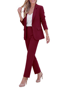 PRETTYGARDEN Two Piece Sets for Women Dressy Pant Suits | Lapel Blazer,Straight Leg Dress Pants,Professional Interview Suit Set,Business Casual Outfits,Office Work Clothes,Fall Winter