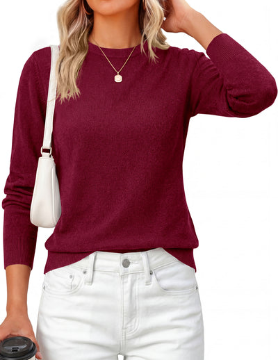 PRETTYGARDEN Womens Fall Basic Long Sleeve Sweater | Soft Knit Fabric, Classic Crew Neck Sweaters, Loose Fit Sweater, Casual Going Out Outfits, 2026 Winter Trendy Clothes