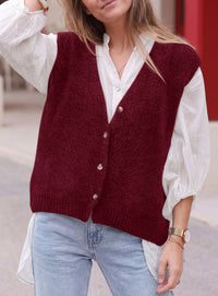 PRETTYGARDEN Womens Fall Sleeveless Button Down Sweater Vest  Soft Knit Fabric, Fashion Deep V Neck, Casual Loose Fit Sweater, Going Out Outfits, 2026 Trendy Winter Clothes