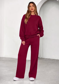 PRETTYGARDEN 2 Piece Lounge Sets for Women Casual Sweatsuits | Soft Stretchy,Drop Shoulder Crew Neck Sweatshirt & Wide Leg Pants,Workout Airport Matching Set Tracksuit,Fall Winter Outfits