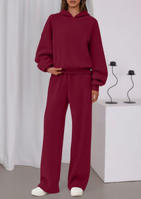 PRETTYGARDEN Womens Sweatsuits 2 Piece Set Casual Winter Long Sleeve Hoodie Loose Wide Leg Sweatpants Fall Tracksuit