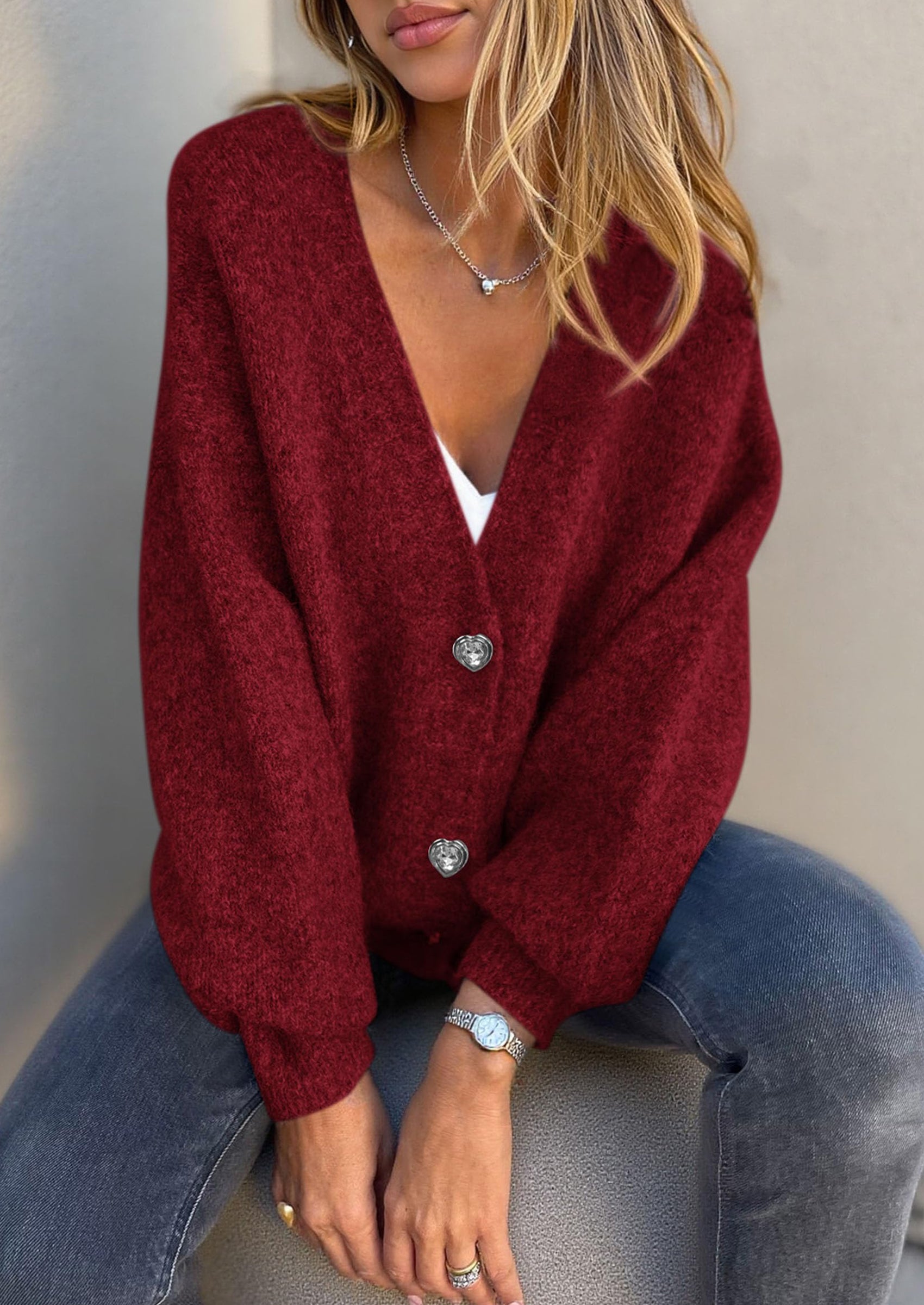 PRETTYGARDEN Cardigan Sweaters for Women Trendy Fall Long Sleeve Button Down Oversized Chunky Knit Sweater Outerwear