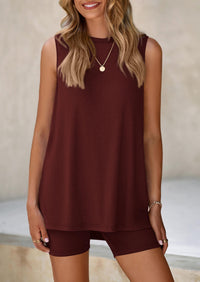 PRETTYGARDEN 2 Piece Sets for Women Summer Matching Lounge Shorts Set Resort Airport Travel Loungewear Outfits Clothing