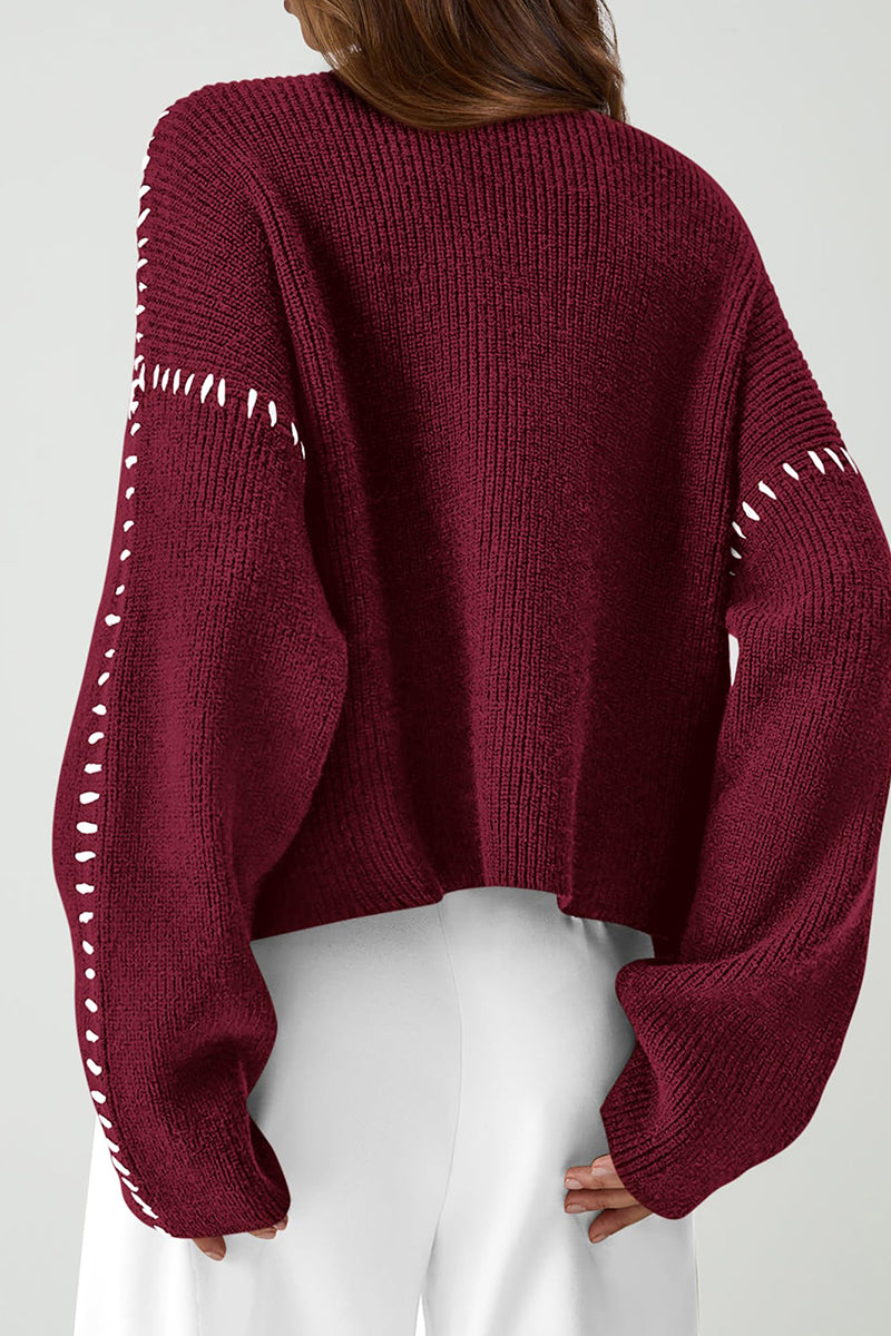 Women's Chunky Knit Fall Sweaters Casual Long Sleeve Mock Neck Oversized Loose Pullover Sweater Tops