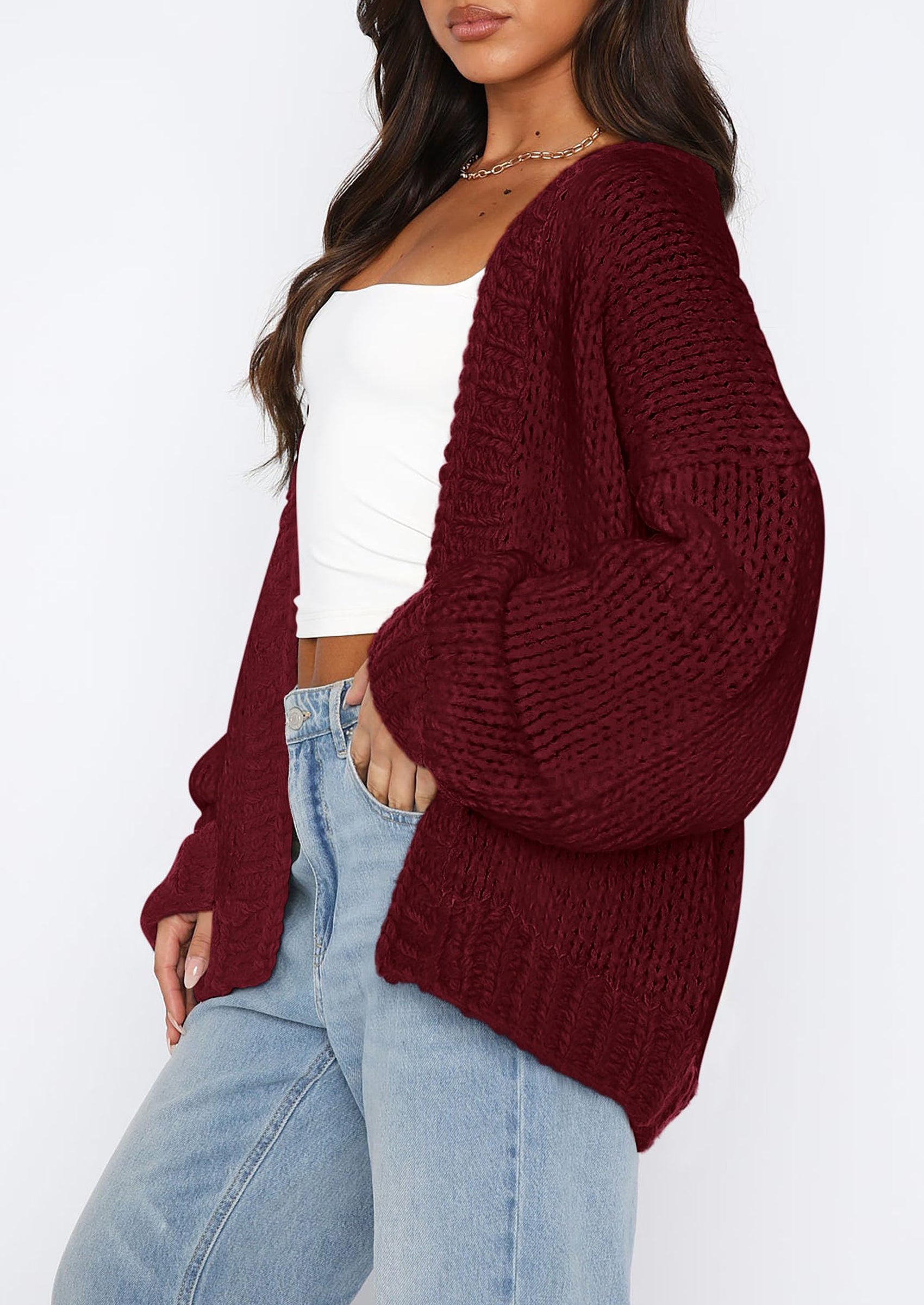 PRETTYGARDEN Cardigan Sweaters for Women Trendy Fall Fashion Long Sleeve Chunky Knit Cardigans Winter Clothing Outfits