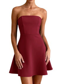 PRETTYGARDEN Women's Strapless Mini Summer Dress Spring A Line Tube Top Sundress Cocktail Party Short Dresses PRETTYGARDEN