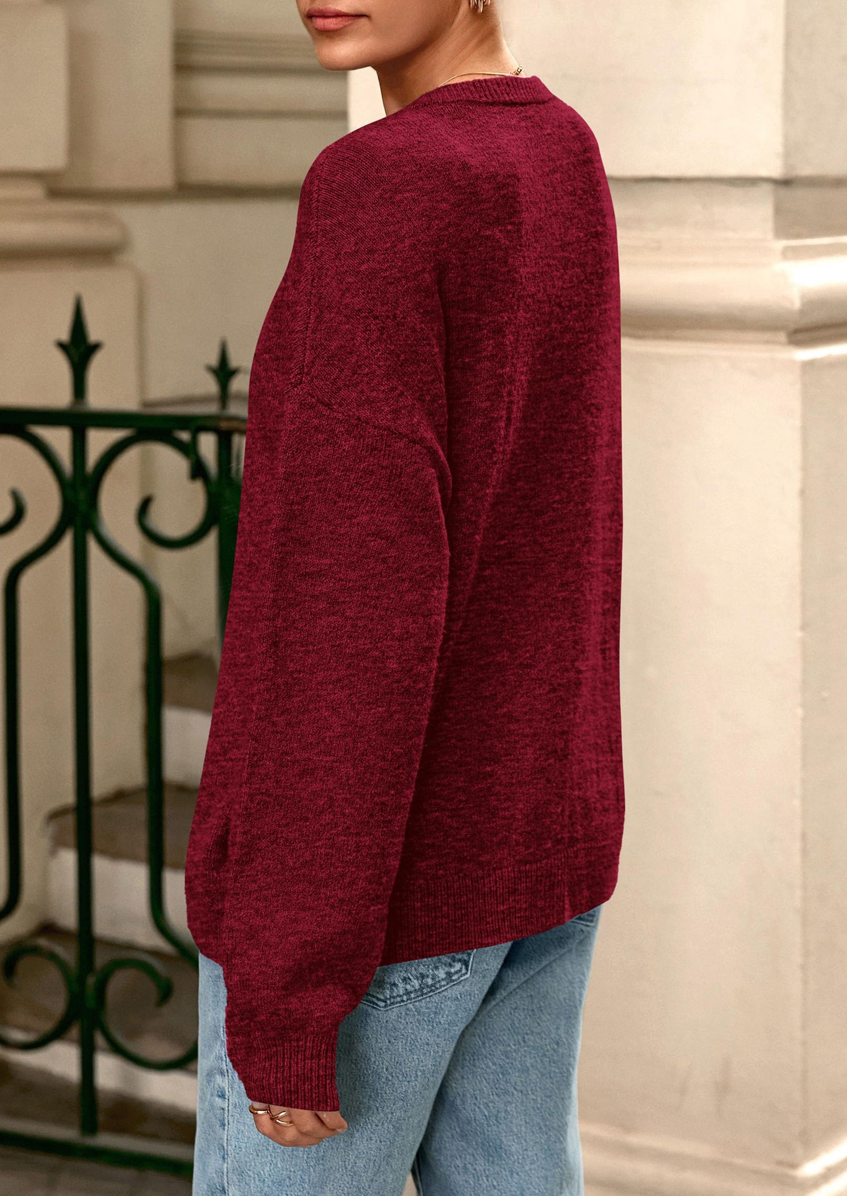 PRETTYGARDEN Fall Long Sleeve Cardigans for Women Trendy Open Front Winter Button Down Crewneck Soft Knit Sweater Jacket