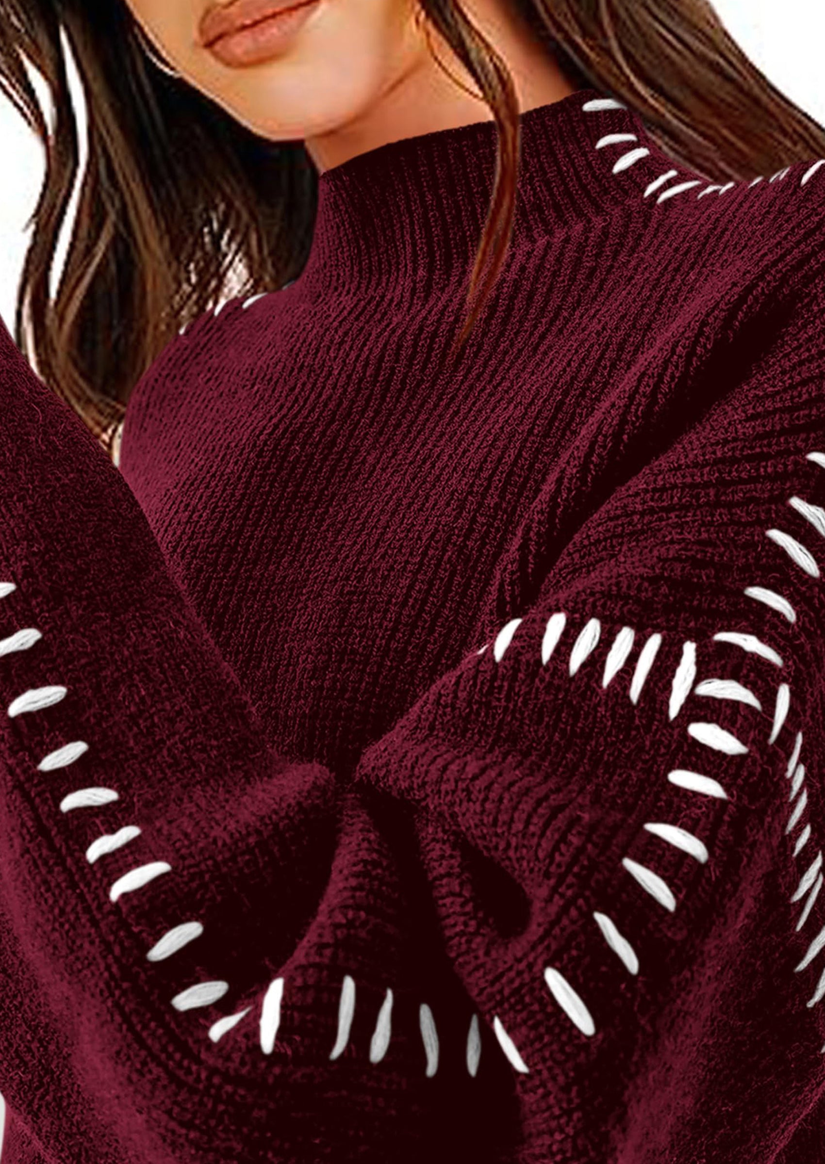 PRETTYGARDEN Women's Chunky Knit Sweaters Fall Long Sleeve Mock Neck Oversized Pullover Tops Winter Fashion Clothes