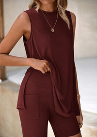 PRETTYGARDEN 2 Piece Sets for Women Summer Matching Lounge Shorts Set Resort Airport Travel Loungewear Outfits Clothing