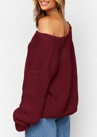 PRETTYGARDEN Women's Fall Oversized Sweaters Long Sleeve V Neck Dressy Casual Chunky Knit Loose Pullover Tops Winter Clothing