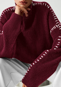 PRETTYGARDEN Women's Chunky Knit Sweaters Fall Long Sleeve Mock Neck Oversized Pullover Tops Winter Fashion Clothes