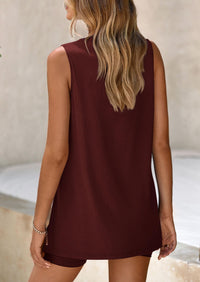 PRETTYGARDEN 2 Piece Sets for Women Summer Matching Lounge Shorts Set Resort Airport Travel Loungewear Outfits Clothing