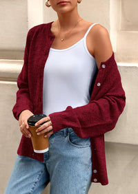 PRETTYGARDEN Fall Long Sleeve Cardigans for Women Trendy Open Front Winter Button Down Crewneck Soft Knit Sweater Jacket