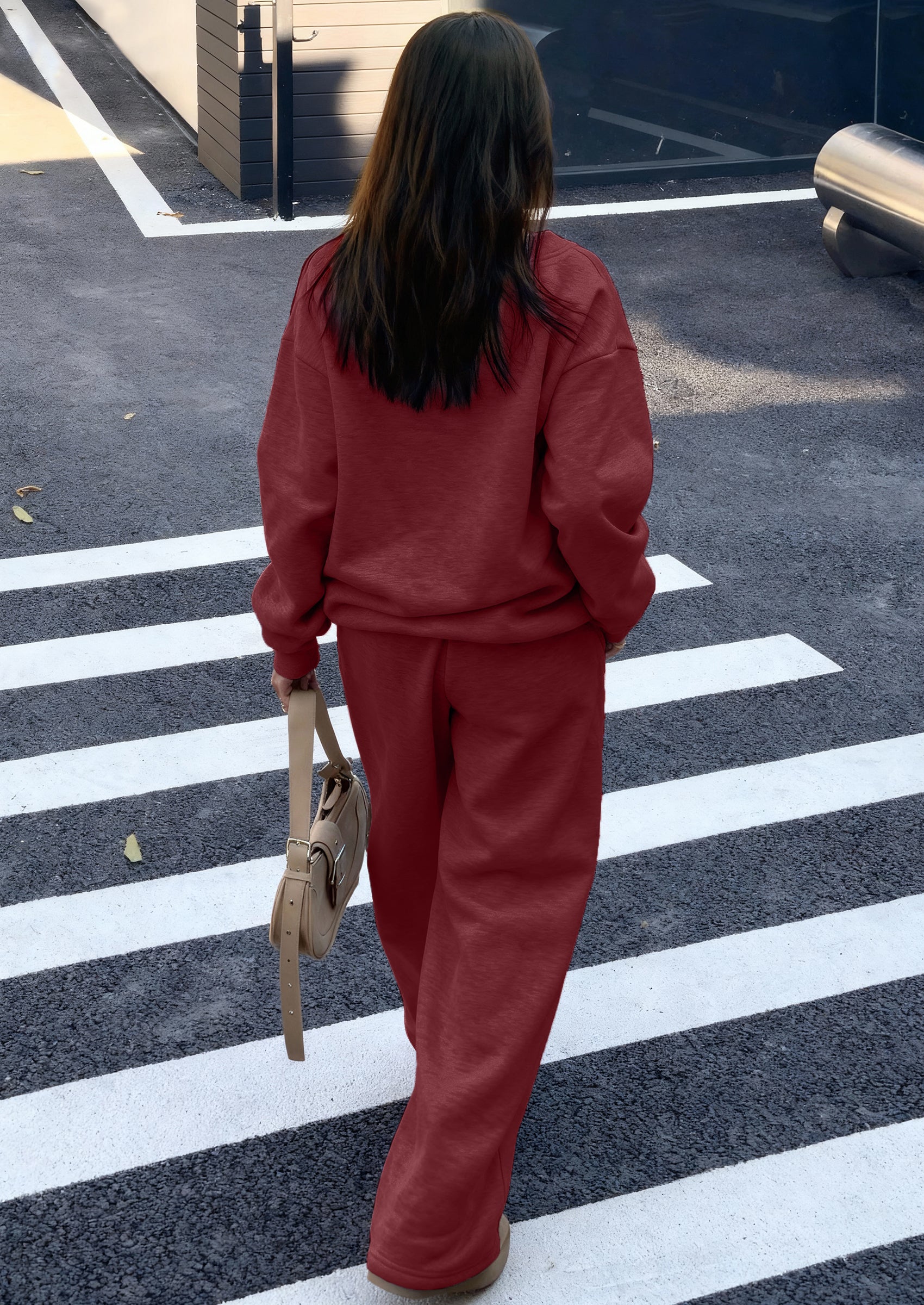 PRETTYGARDEN Casual Winter Two Piece Sets for Women V Neck Sweatshirt Loose Wide Leg Pants Tracksuit Knit Fall Outfits PRETTYGARDEN