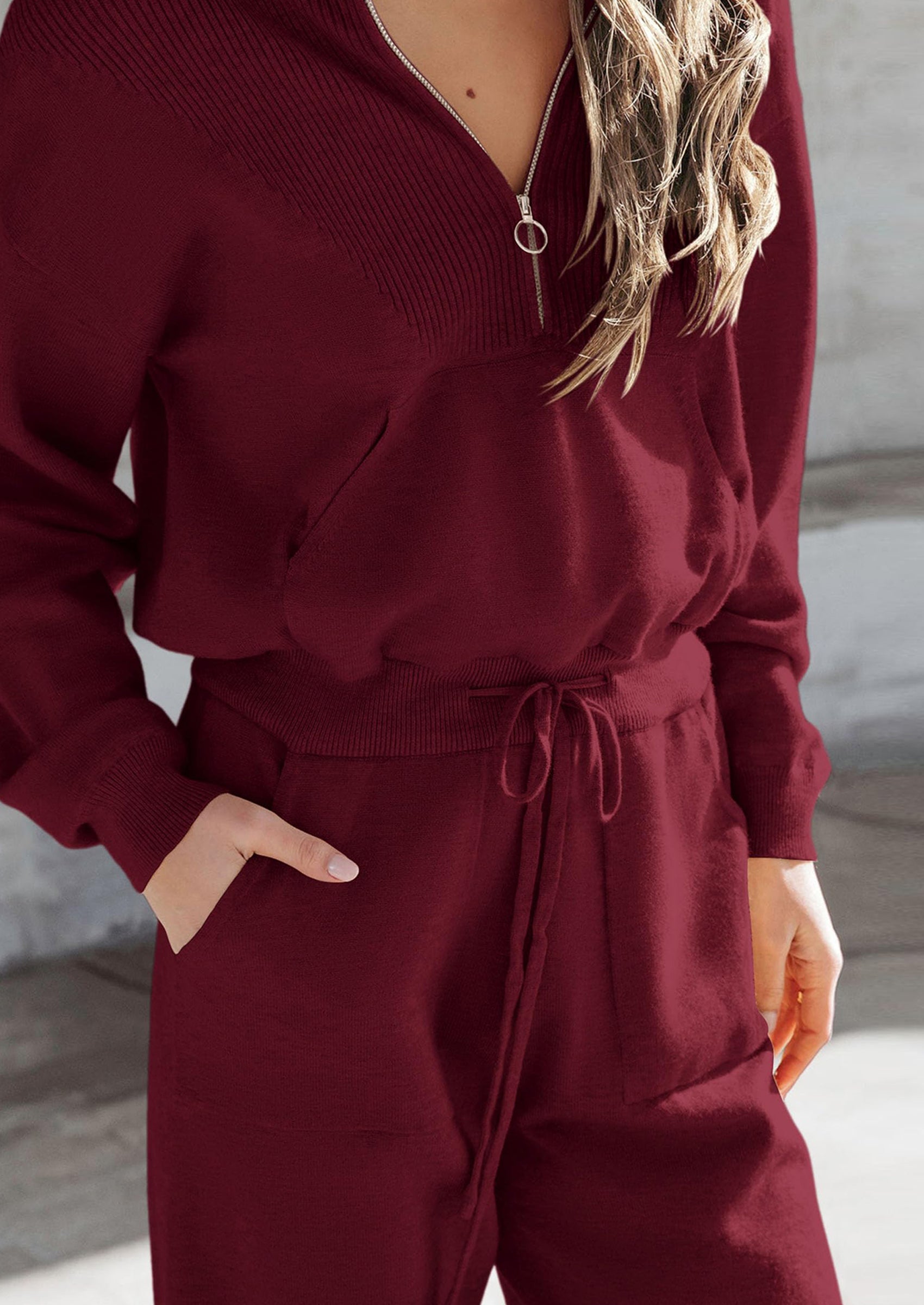 PRETTYGARDEN Women's 2 Piece Sweater Set Pullover Zip Up Sweatshirt Jogger Sweatpants Tracksuit Casual Outfit