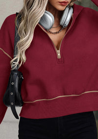 PRETTYGARDEN Women's Hooded Sweatshirts Long Sleeve Half Zip Cropped Hoodie Pullover Winter Fashion Clothes