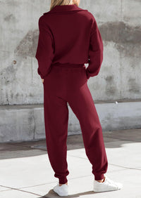 PRETTYGARDEN Women's 2 Piece Sweater Set Pullover Zip Up Sweatshirt Jogger Sweatpants Tracksuit Casual Outfit